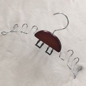 Tie and belt rack with cherry wood accent